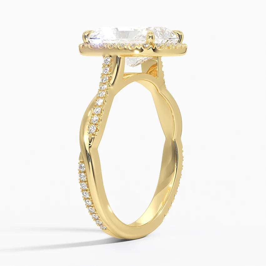 2.25 Karat Radiant Halo Tasarım Tektaş Laboratuvar Pırlanta Yüzük 18K -Diamora - Bold Diamonds