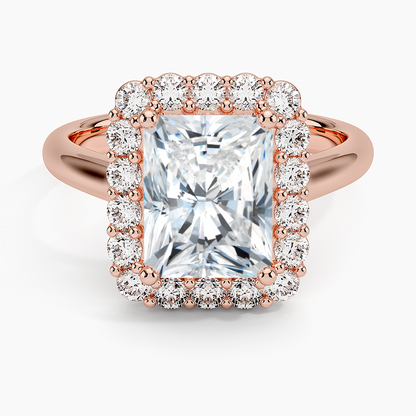 2.25 Karat Radiant Halo Tasarım Tektaş Laboratuvar Pırlanta Yüzük 18K -Illumina - Bold Diamonds