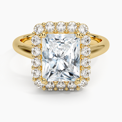 2.25 Karat Radiant Halo Tasarım Tektaş Laboratuvar Pırlanta Yüzük 18K -Illumina - Bold Diamonds