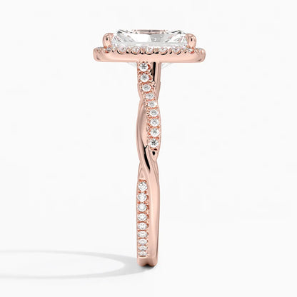 2.25 Karat Radiant Halo Tasarım Tektaş Laboratuvar Pırlanta Yüzük 18K -Magnara - Bold Diamonds