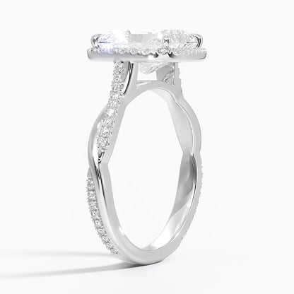 2.25 Karat Radiant Halo Tasarım Tektaş Laboratuvar Pırlanta Yüzük 18K -Magnara - Bold Diamonds