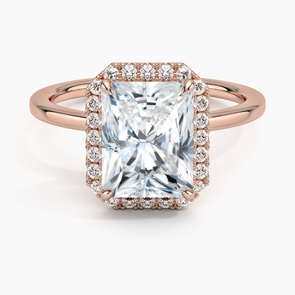 2.25 Karat Radiant Halo Tasarım Tektaş Laboratuvar Pırlanta Yüzük 18K -Ophelia - Bold Diamonds
