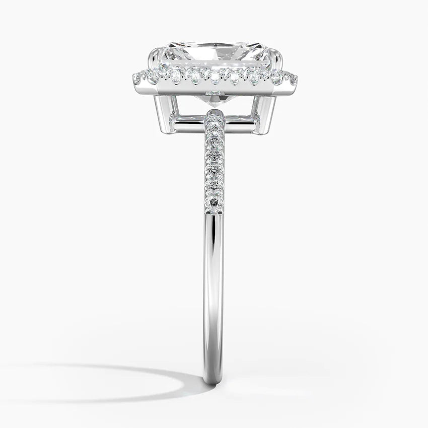 2.25 Karat Radiant Halo Tasarım Tektaş Laboratuvar Pırlanta Yüzük 18K -Valora - Bold Diamonds