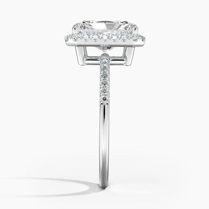 2.25 Karat Radiant Halo Tasarım Tektaş Laboratuvar Pırlanta Yüzük 18K -Valora - Bold Diamonds