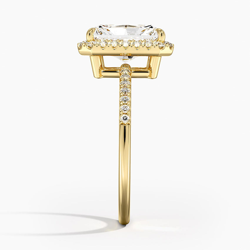 2.25 Karat Radiant Halo Tasarım Tektaş Laboratuvar Pırlanta Yüzük 18K -Valora - Bold Diamonds