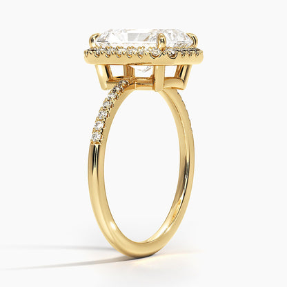 2.25 Karat Radiant Halo Tasarım Tektaş Laboratuvar Pırlanta Yüzük 18K -Valora - Bold Diamonds