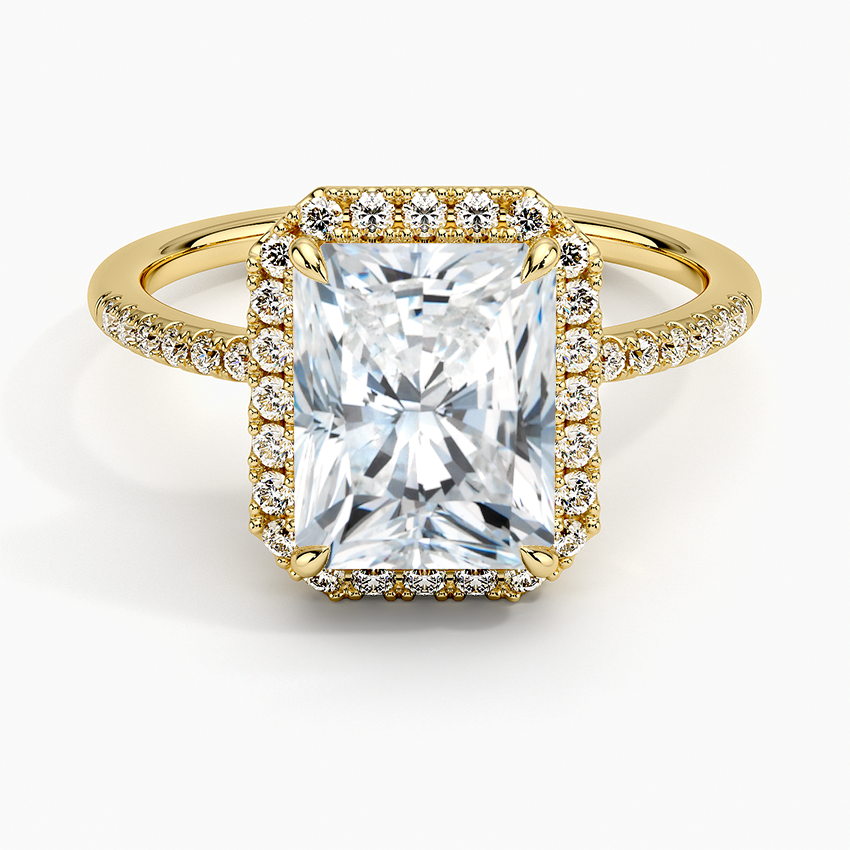 2.25 Karat Radiant Halo Tasarım Tektaş Laboratuvar Pırlanta Yüzük 18K -Valora - Bold Diamonds