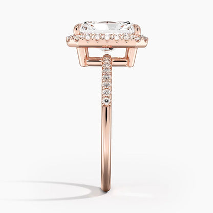2.25 Karat Radiant Halo Tasarım Tektaş Laboratuvar Pırlanta Yüzük 18K -Valora - Bold Diamonds