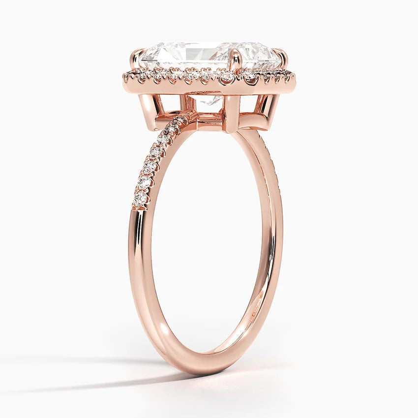 2.25 Karat Radiant Halo Tasarım Tektaş Laboratuvar Pırlanta Yüzük 18K -Valora - Bold Diamonds