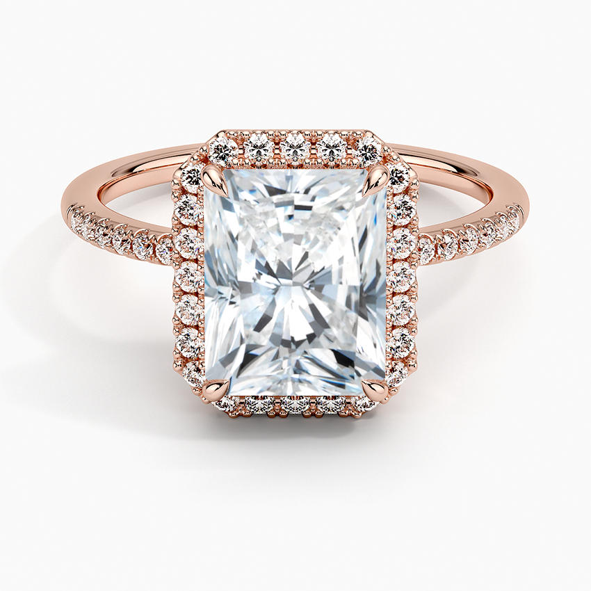2.25 Karat Radiant Halo Tasarım Tektaş Laboratuvar Pırlanta Yüzük 18K -Valora - Bold Diamonds