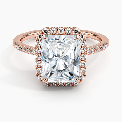 2.25 Karat Radiant Halo Tasarım Tektaş Laboratuvar Pırlanta Yüzük 18K -Valora - Bold Diamonds