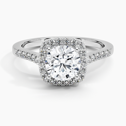2,25 Karat Yuvarlak Halo Tasarım Tektaş Laboratuvar Pırlanta Yüzük 18K - Lunara - Bold Diamonds