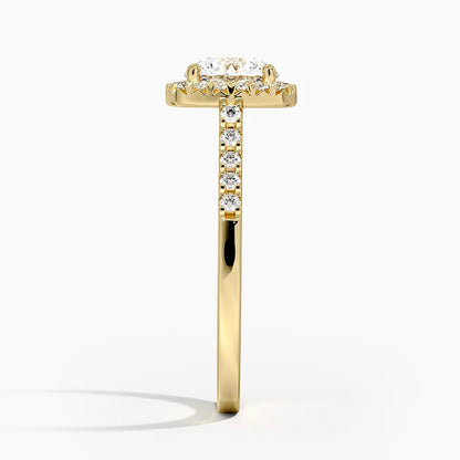2,25 Karat Yuvarlak Halo Tasarım Tektaş Laboratuvar Pırlanta Yüzük 18K - Lunara - Bold Diamonds