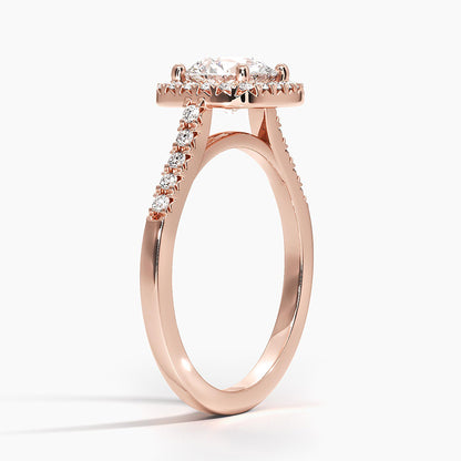 2,25 Karat Yuvarlak Halo Tasarım Tektaş Laboratuvar Pırlanta Yüzük 18K - Lunara - Bold Diamonds