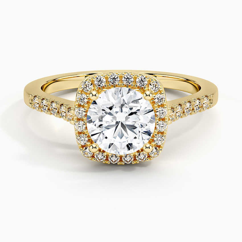 2,25 Karat Yuvarlak Halo Tasarım Tektaş Laboratuvar Pırlanta Yüzük 18K - Lunara - Bold Diamonds