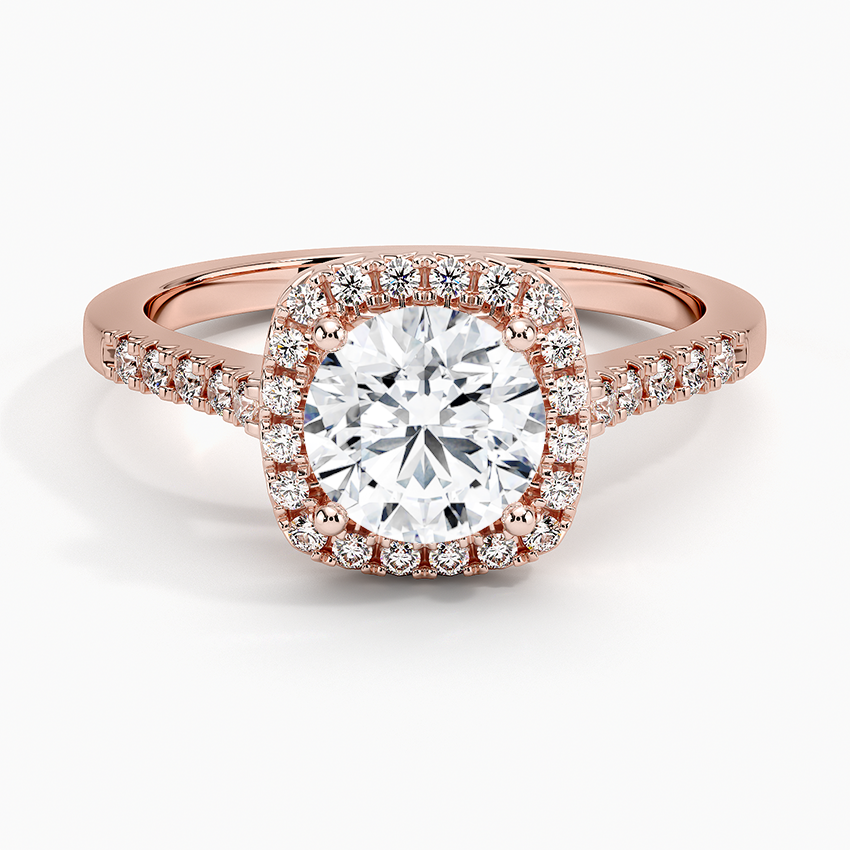 2,25 Karat Yuvarlak Halo Tasarım Tektaş Laboratuvar Pırlanta Yüzük 18K - Lunara - Bold Diamonds