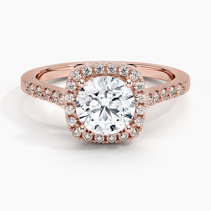 2,25 Karat Yuvarlak Halo Tasarım Tektaş Laboratuvar Pırlanta Yüzük 18K - Lunara - Bold Diamonds