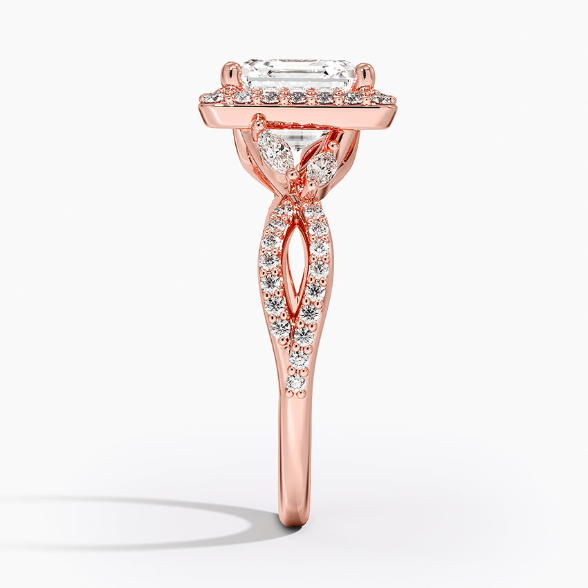 2.30 Karat Asscher Halo Tasarım Tektaş Laboratuvar Pırlanta Yüzük 18K -Coronae - Bold Diamonds