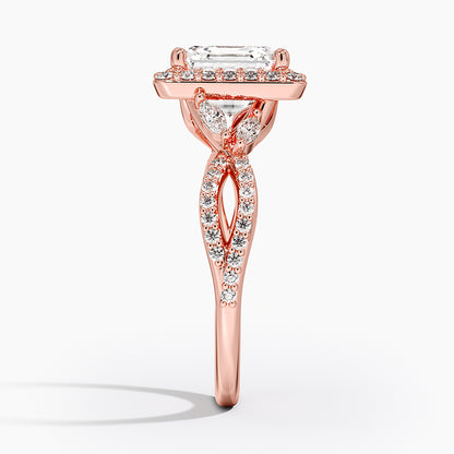 2.30 Karat Asscher Halo Tasarım Tektaş Laboratuvar Pırlanta Yüzük 18K -Coronae - Bold Diamonds