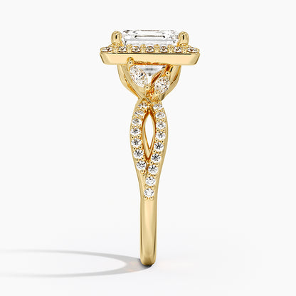 2.30 Karat Asscher Halo Tasarım Tektaş Laboratuvar Pırlanta Yüzük 18K -Coronae - Bold Diamonds