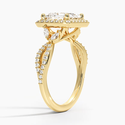 2.30 Karat Asscher Halo Tasarım Tektaş Laboratuvar Pırlanta Yüzük 18K -Coronae - Bold Diamonds