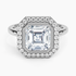 2,30 Karat Asscher Halo Tasarım Tektaş Laboratuvar Pırlanta Yüzük 18K - Eterna - Bold Diamonds