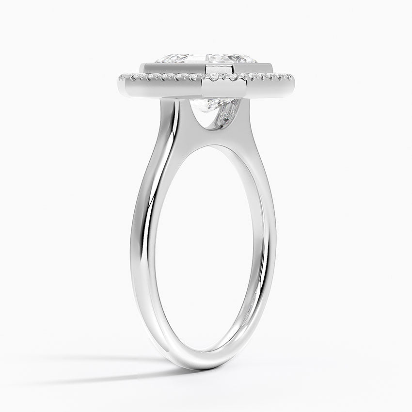 2,30 Karat Asscher Halo Tasarım Tektaş Laboratuvar Pırlanta Yüzük 18K - Eterna - Bold Diamonds