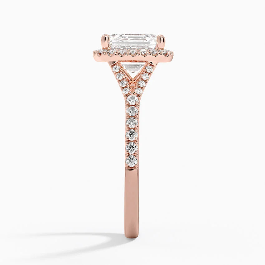 2,30 Karat Asscher Halo Tasarım Tektaş Laboratuvar Pırlanta Yüzük 18K -Novara - Bold Diamonds