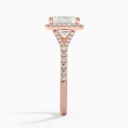 2,30 Karat Asscher Halo Tasarım Tektaş Laboratuvar Pırlanta Yüzük 18K -Novara - Bold Diamonds
