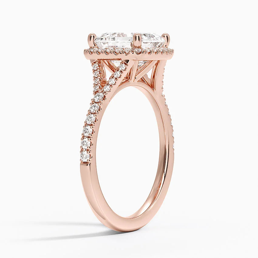2,30 Karat Asscher Halo Tasarım Tektaş Laboratuvar Pırlanta Yüzük 18K -Novara - Bold Diamonds