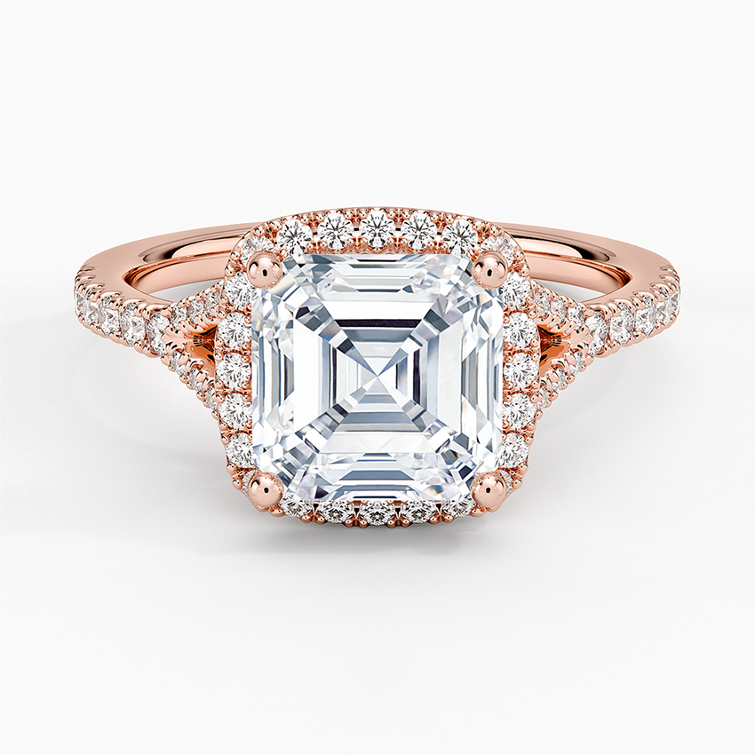 2,30 Karat Asscher Halo Tasarım Tektaş Laboratuvar Pırlanta Yüzük 18K -Novara - Bold Diamonds