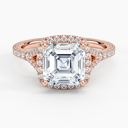 2,30 Karat Asscher Halo Tasarım Tektaş Laboratuvar Pırlanta Yüzük 18K -Novara - Bold Diamonds