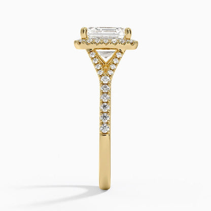 2,30 Karat Asscher Halo Tasarım Tektaş Laboratuvar Pırlanta Yüzük 18K -Novara - Bold Diamonds