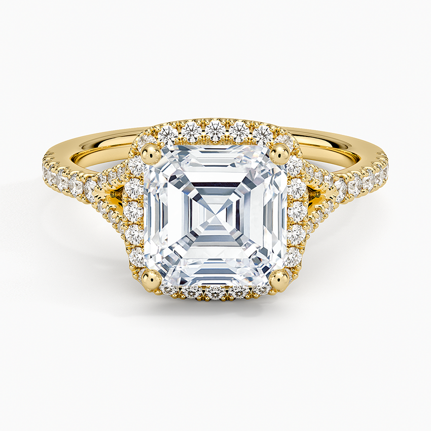 2,30 Karat Asscher Halo Tasarım Tektaş Laboratuvar Pırlanta Yüzük 18K -Novara - Bold Diamonds