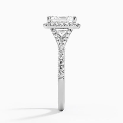 2,30 Karat Asscher Halo Tasarım Tektaş Laboratuvar Pırlanta Yüzük 18K -Novara - Bold Diamonds