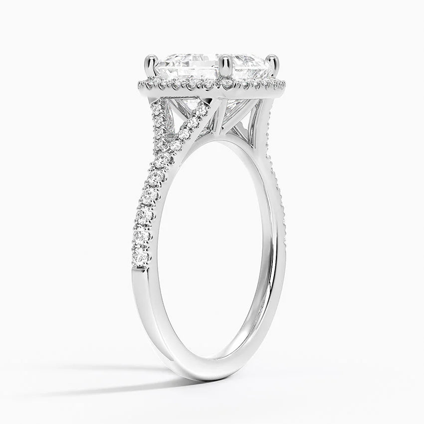 2,30 Karat Asscher Halo Tasarım Tektaş Laboratuvar Pırlanta Yüzük 18K -Novara - Bold Diamonds