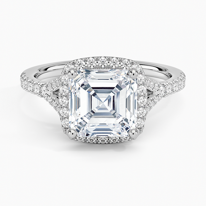 2,30 Karat Asscher Halo Tasarım Tektaş Laboratuvar Pırlanta Yüzük 18K -Novara - Bold Diamonds