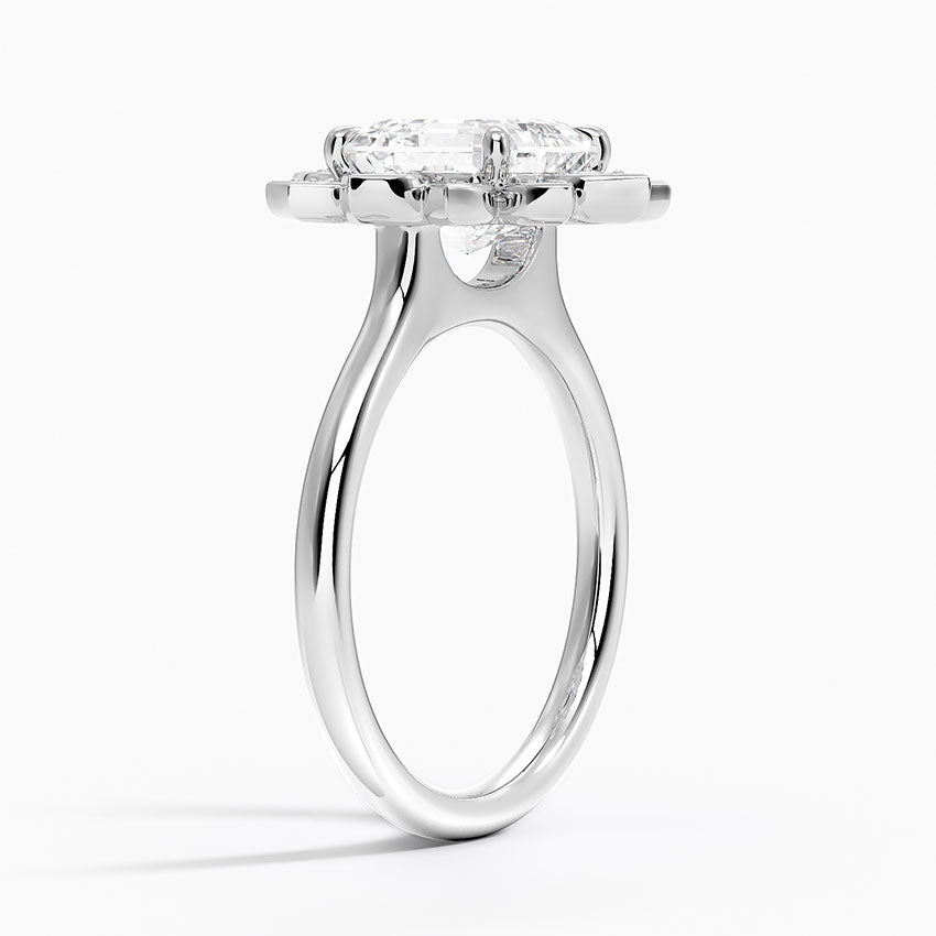 2,30 Karat Asscher Halo Tasarım Tektaş Laboratuvar Pırlanta Yüzük 18K - Solara - Bold Diamonds