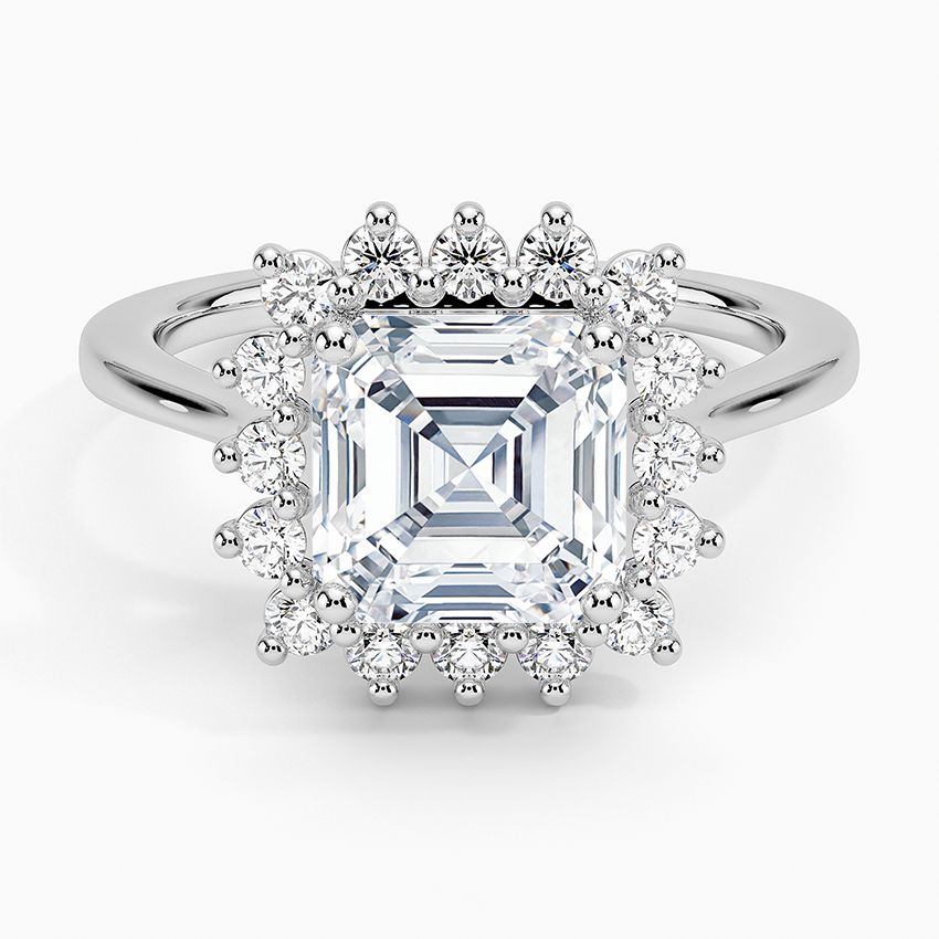 2,30 Karat Asscher Halo Tasarım Tektaş Laboratuvar Pırlanta Yüzük 18K -Vespera - Bold Diamonds