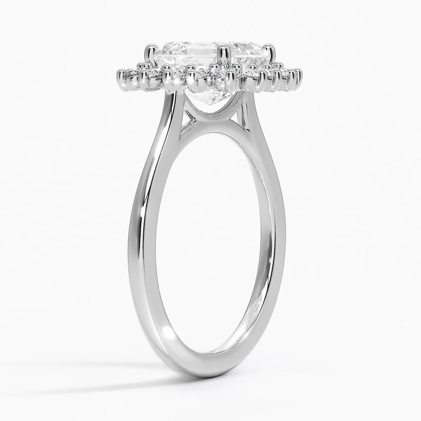 2,30 Karat Asscher Halo Tasarım Tektaş Laboratuvar Pırlanta Yüzük 18K -Vespera - Bold Diamonds