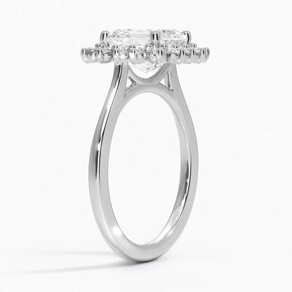 2,30 Karat Asscher Halo Tasarım Tektaş Laboratuvar Pırlanta Yüzük 18K -Vespera - Bold Diamonds