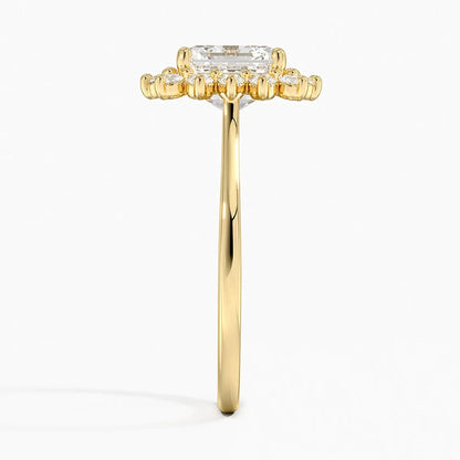 2,30 Karat Asscher Halo Tasarım Tektaş Laboratuvar Pırlanta Yüzük 18K -Vespera - Bold Diamonds