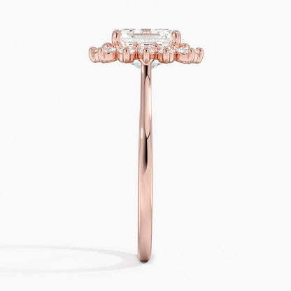 2,30 Karat Asscher Halo Tasarım Tektaş Laboratuvar Pırlanta Yüzük 18K -Vespera - Bold Diamonds