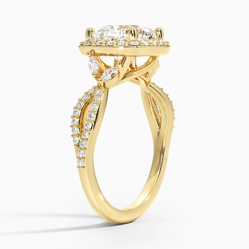 2.30 Karat Cushion Halo Tasarım Tektaş Laboratuvar Pırlanta Yüzük 18K -Coronae - Bold Diamonds