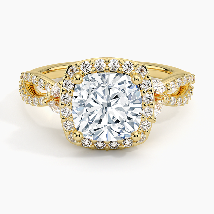 2.30 Karat Cushion Halo Tasarım Tektaş Laboratuvar Pırlanta Yüzük 18K -Coronae - Bold Diamonds