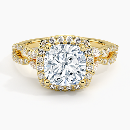 2.30 Karat Cushion Halo Tasarım Tektaş Laboratuvar Pırlanta Yüzük 18K -Coronae - Bold Diamonds