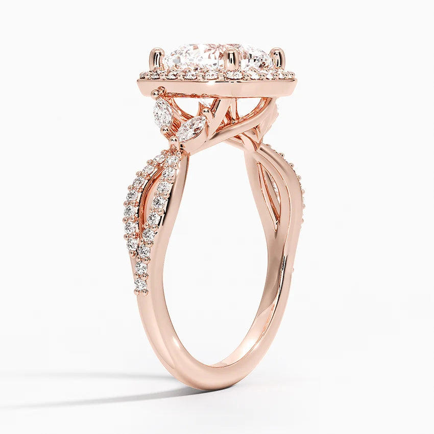 2.30 Karat Cushion Halo Tasarım Tektaş Laboratuvar Pırlanta Yüzük 18K -Coronae - Bold Diamonds