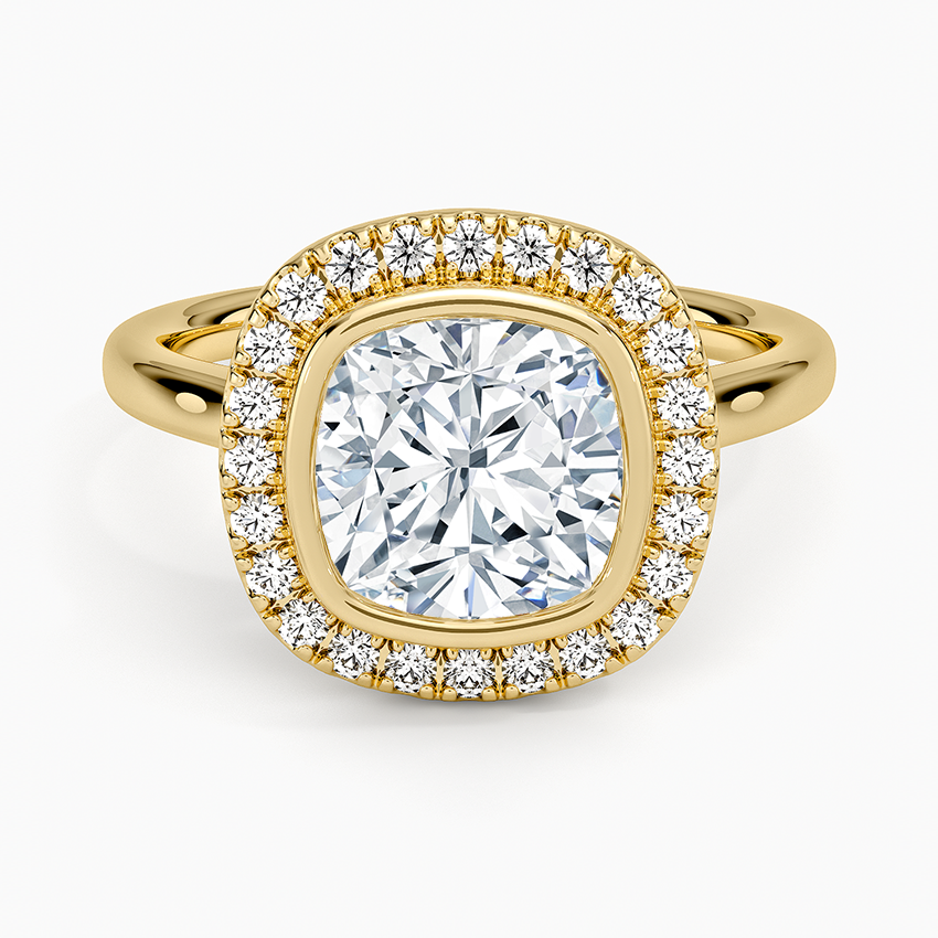 2,30 Karat Cushion Halo Tasarım Tektaş Laboratuvar Pırlanta Yüzük 18K - Eterna - Bold Diamonds