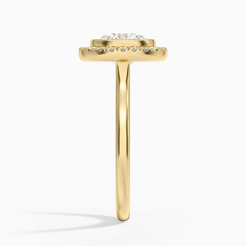 2,30 Karat Cushion Halo Tasarım Tektaş Laboratuvar Pırlanta Yüzük 18K - Eterna - Bold Diamonds