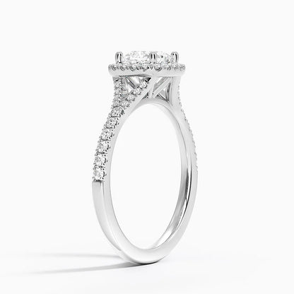 2,30 Karat Cushion Halo Tasarım Tektaş Laboratuvar Pırlanta Yüzük 18K -Novara - Bold Diamonds